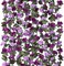 9-Pack 72ft Artificial Flower Garland – Purple Rose Vines, Silk & Faux Plastic Ivy for Wedding Arches, Home Wall Backdrops, Bedroom & Outdoor Decoration